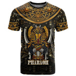 Pharaoh King Tut Egypt T shirt Hieroglyphic Gold Pattern - African Pride