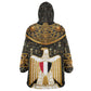 Pharaoh King Tut Egypt Wearable Blanket Hoodie Hieroglyphic Gold Pattern - African Pride
