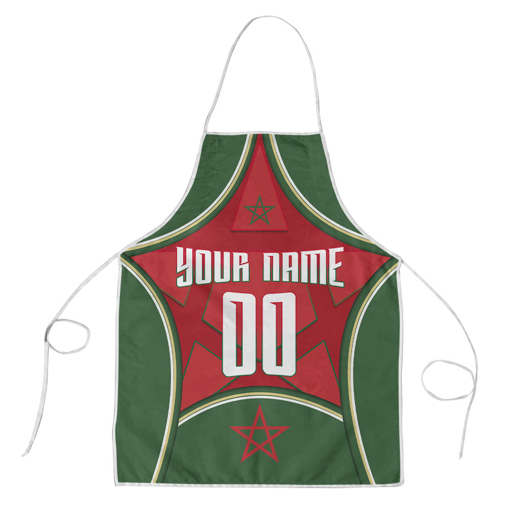 Personalized Morocco Football Atlas Lion Apron Moroccan Star National Flag