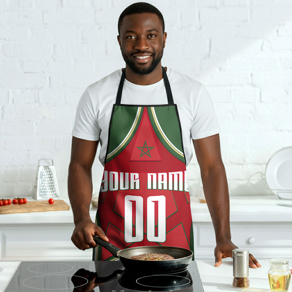 Personalized Morocco Football Atlas Lion Apron Moroccan Star National Flag