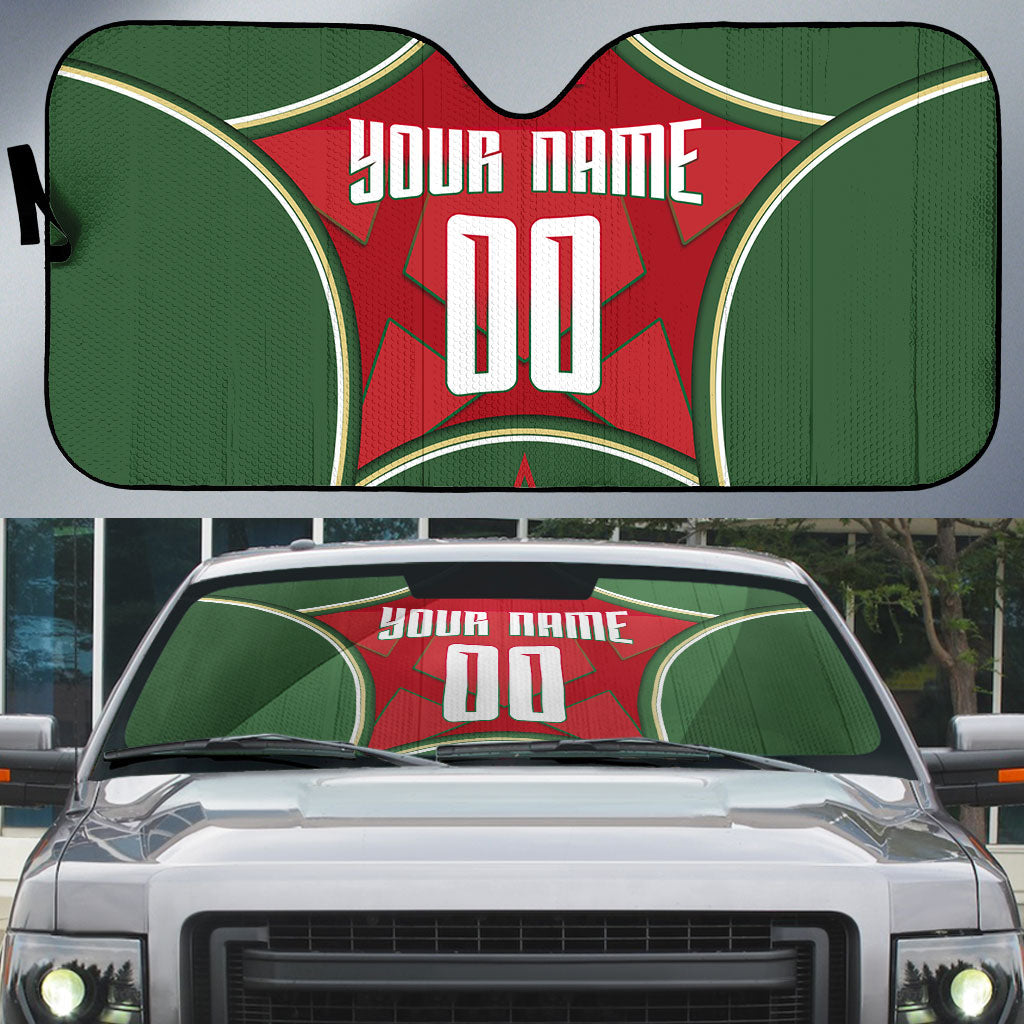 Personalized Morocco Football Atlas Lion Auto Sun Shade Moroccan Star National Flag