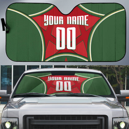 Personalized Morocco Football Atlas Lion Auto Sun Shade Moroccan Star National Flag