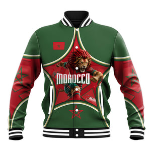 Personalized Morocco Football Atlas Lion Baseball Jacket Moroccan Star National Flag