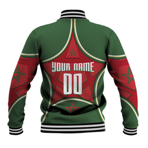 Personalized Morocco Football Atlas Lion Baseball Jacket Moroccan Star National Flag