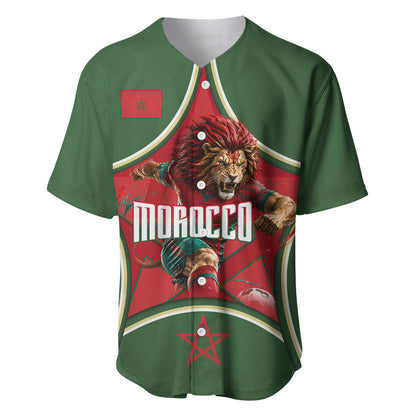Personalized Morocco Football Atlas Lion Baseball Jersey Moroccan Star National Flag