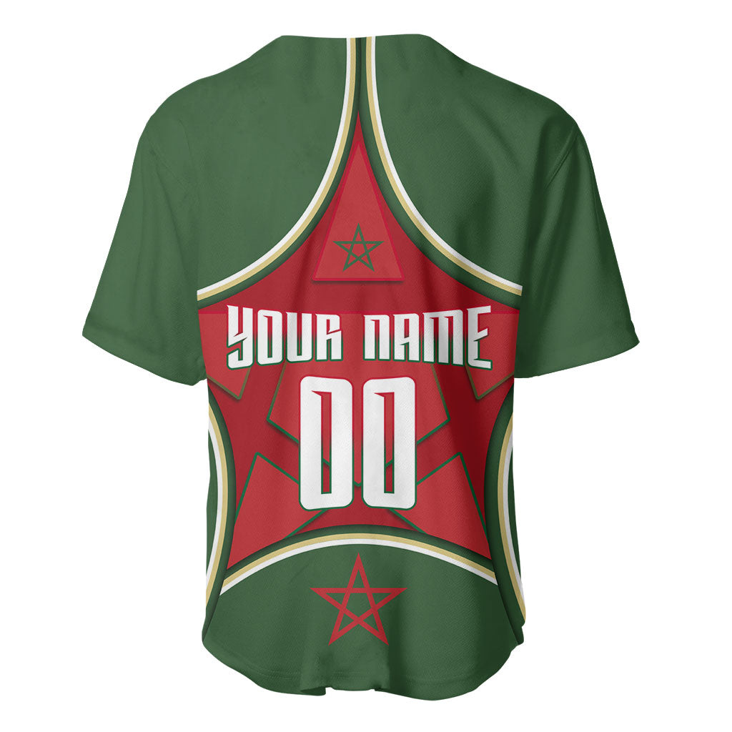 Personalized Morocco Football Atlas Lion Baseball Jersey Moroccan Star National Flag