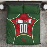 Personalized Morocco Football Atlas Lion Bedding Set Moroccan Star National Flag
