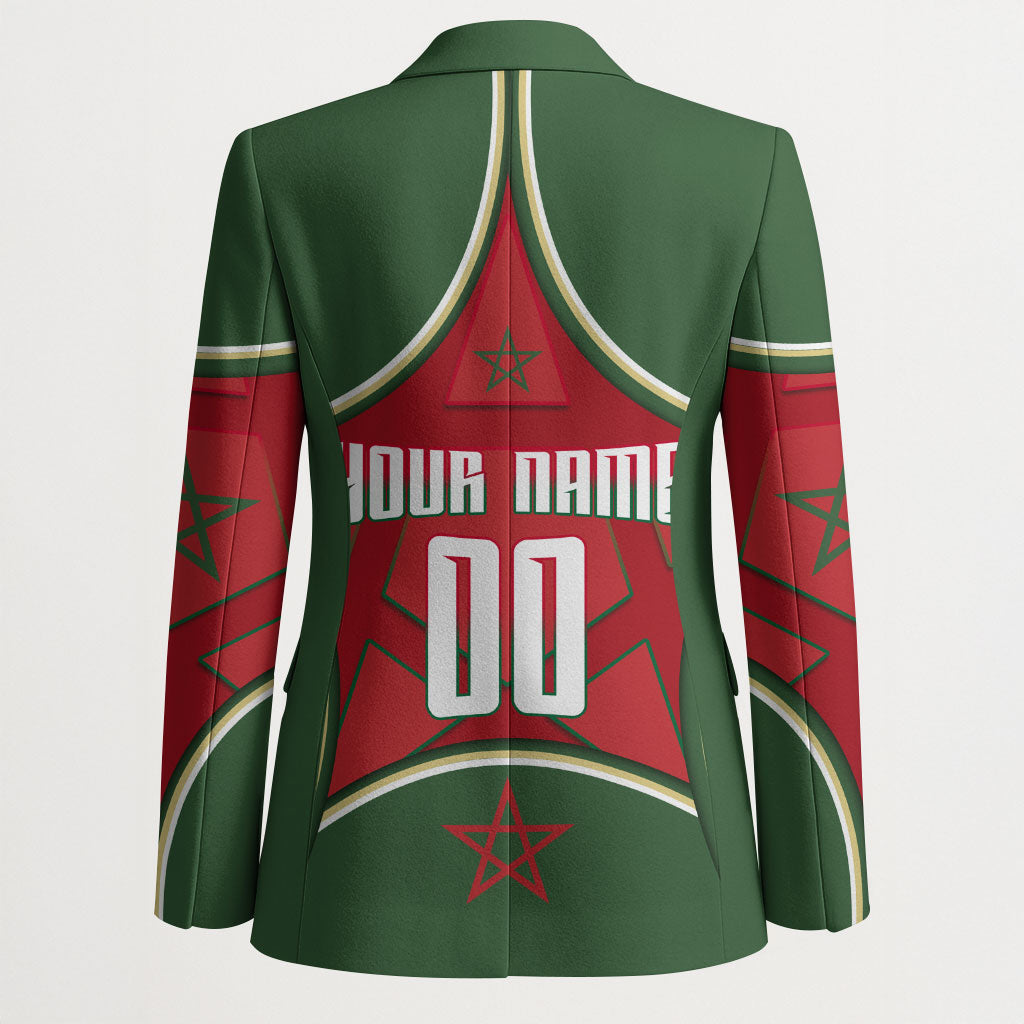 Personalized Morocco Football Atlas Lion Blazer Moroccan Star National Flag