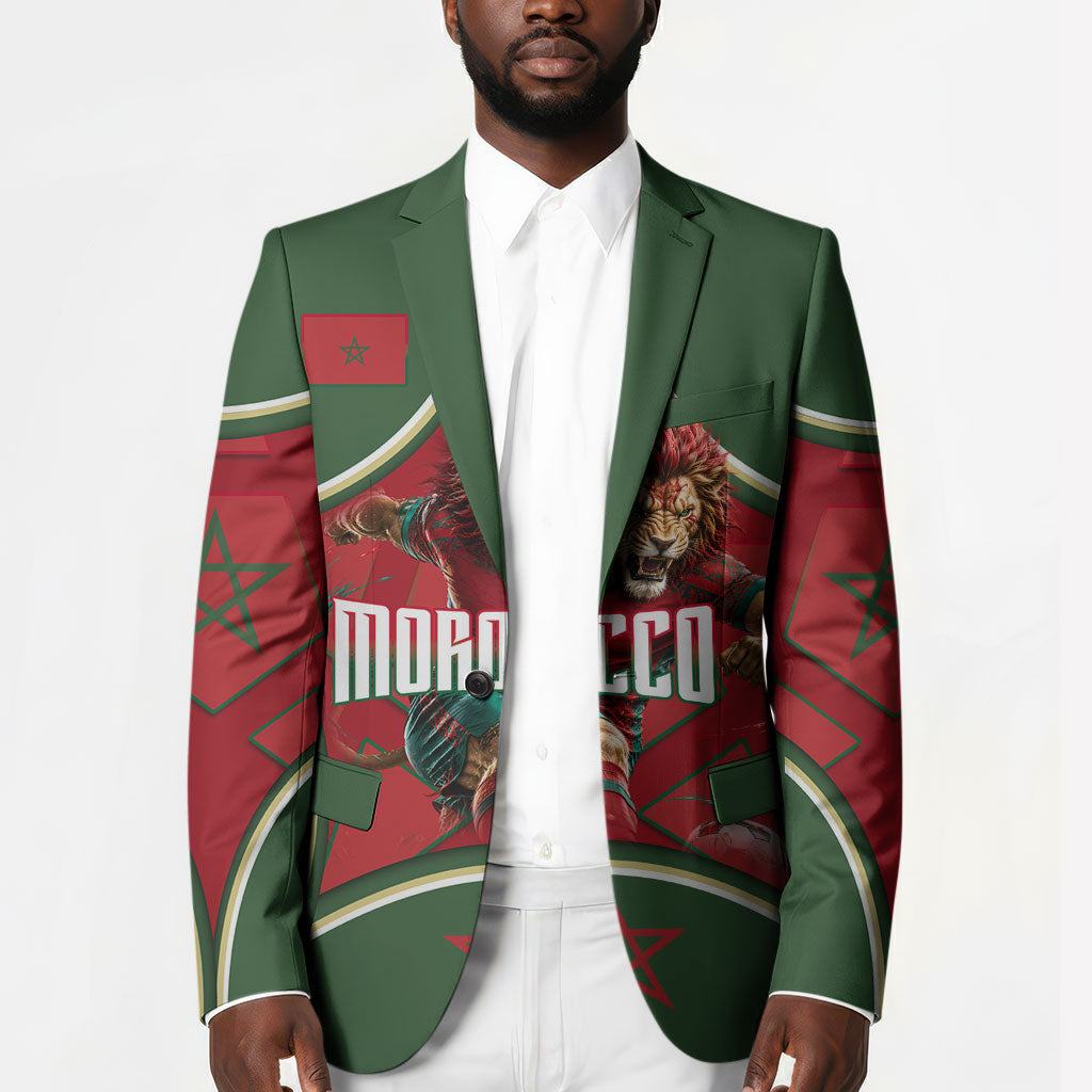 Personalized Morocco Football Atlas Lion Blazer Moroccan Star National Flag