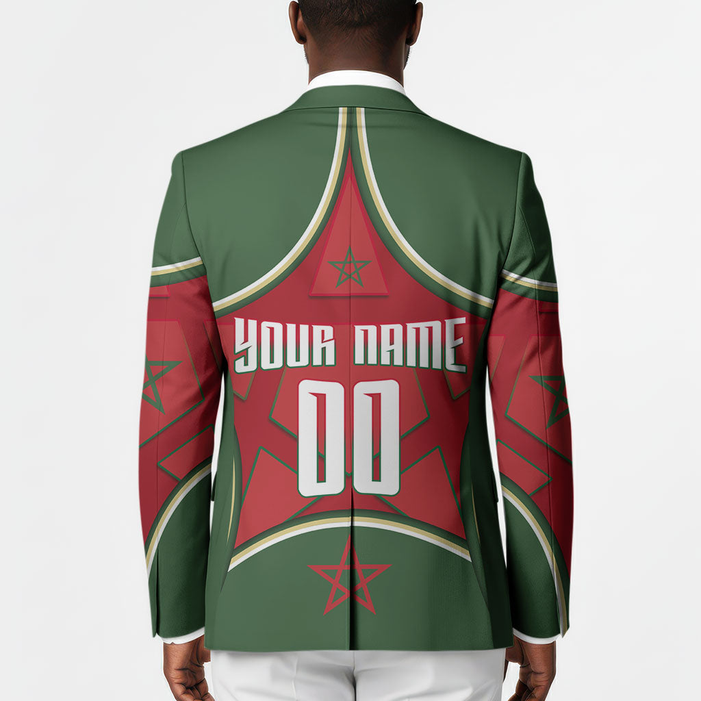 Personalized Morocco Football Atlas Lion Blazer Moroccan Star National Flag