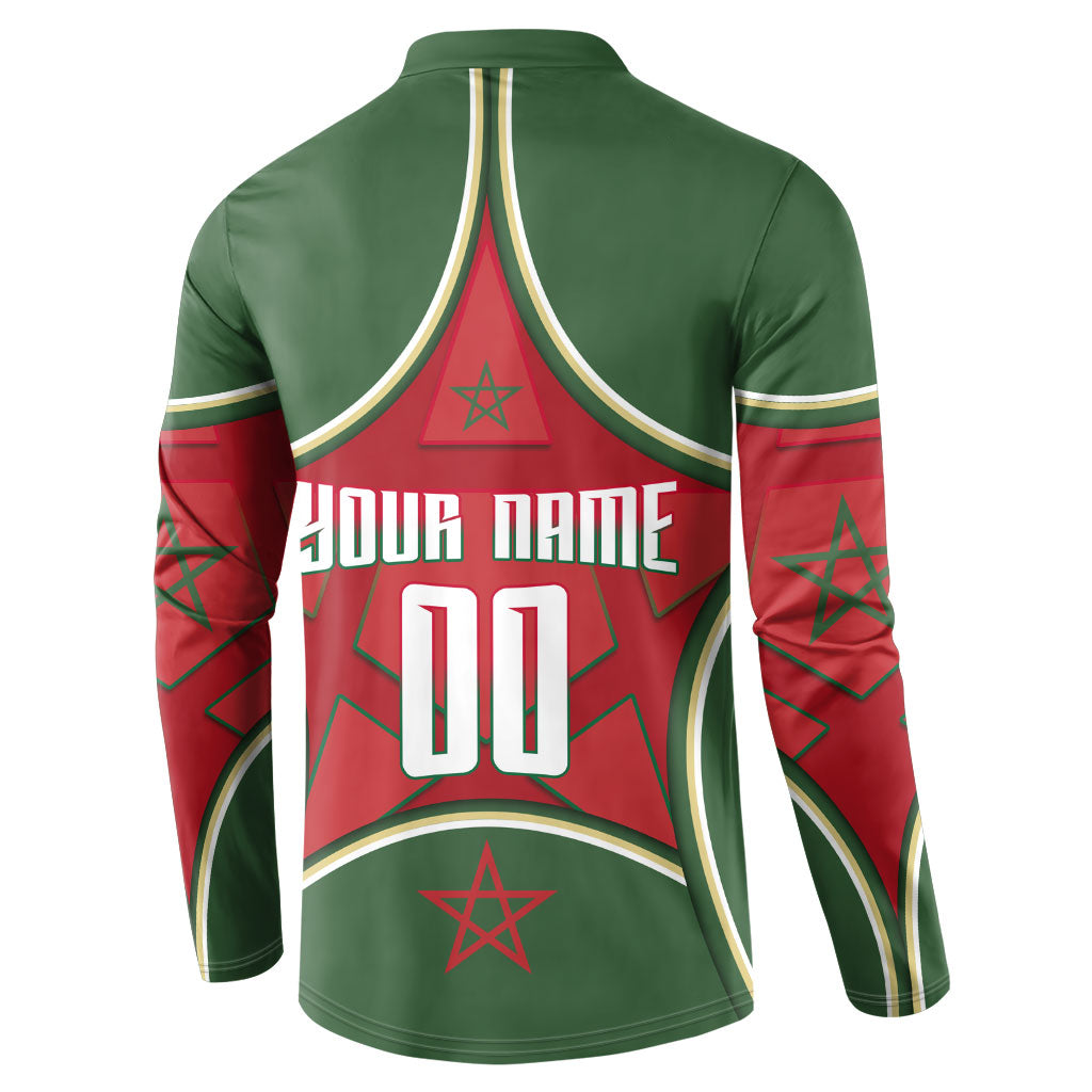 Personalized Morocco Football Atlas Lion Button Sweatshirt Moroccan Star National Flag