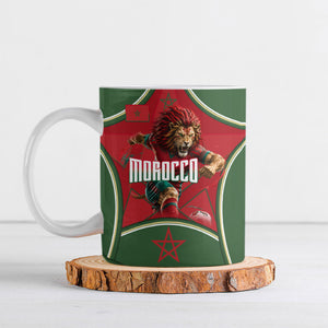 Personalized Morocco Football Atlas Lion Ceramic Mug Moroccan Star National Flag