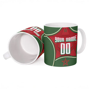 Personalized Morocco Football Atlas Lion Ceramic Mug Moroccan Star National Flag