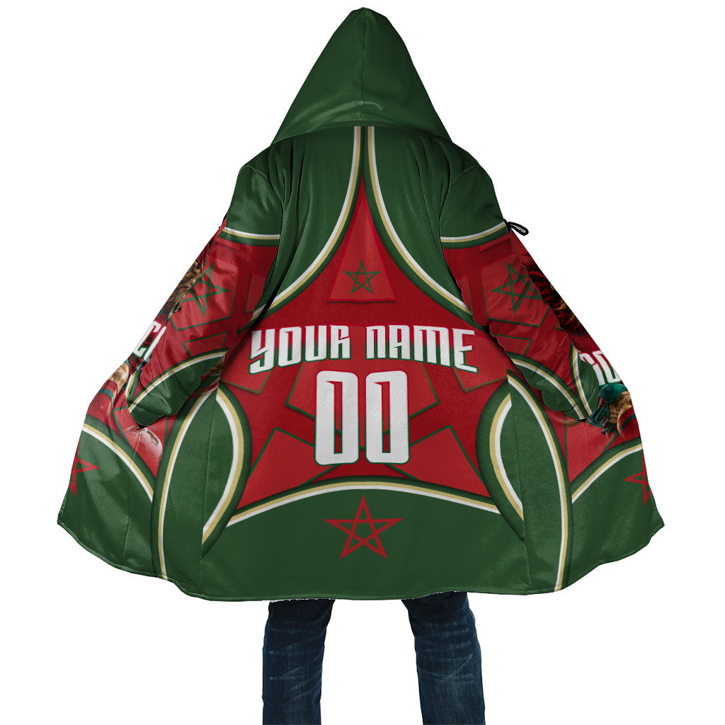 Personalized Morocco Football Atlas Lion Cloak Moroccan Star National Flag