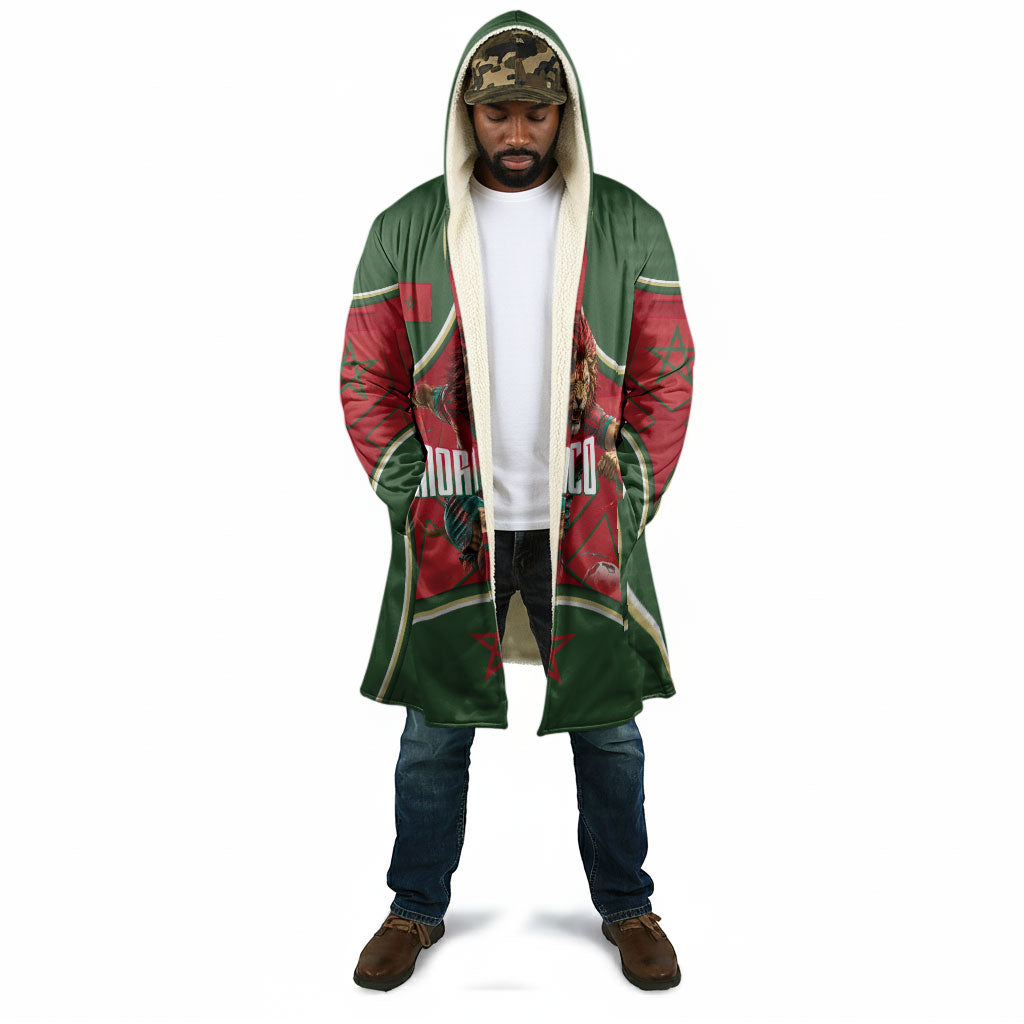 Personalized Morocco Football Atlas Lion Cloak Moroccan Star National Flag