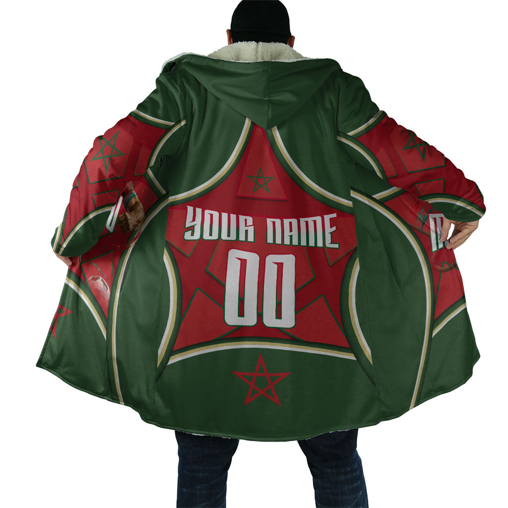 Personalized Morocco Football Atlas Lion Cloak Moroccan Star National Flag