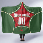Personalized Morocco Football Atlas Lion Hooded Blanket Moroccan Star National Flag