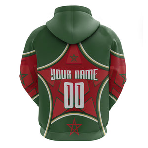 Personalized Morocco Football Atlas Lion Hoodie Moroccan Star National Flag