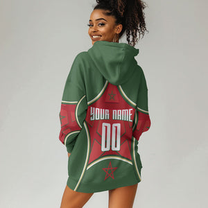 Personalized Morocco Football Atlas Lion Hoodie Dress Moroccan Star National Flag