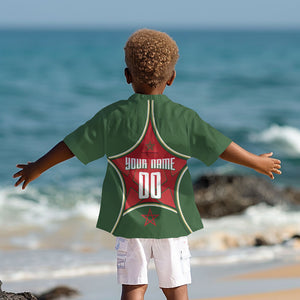 Personalized Morocco Football Atlas Lion Kid Hawaiian Shirt Moroccan Star National Flag