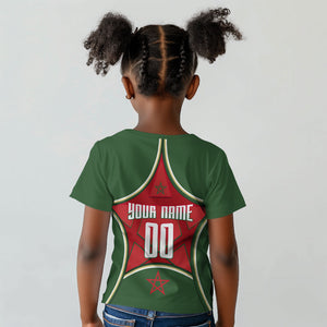 Personalized Morocco Football Atlas Lion Kid T shirt Moroccan Star National Flag