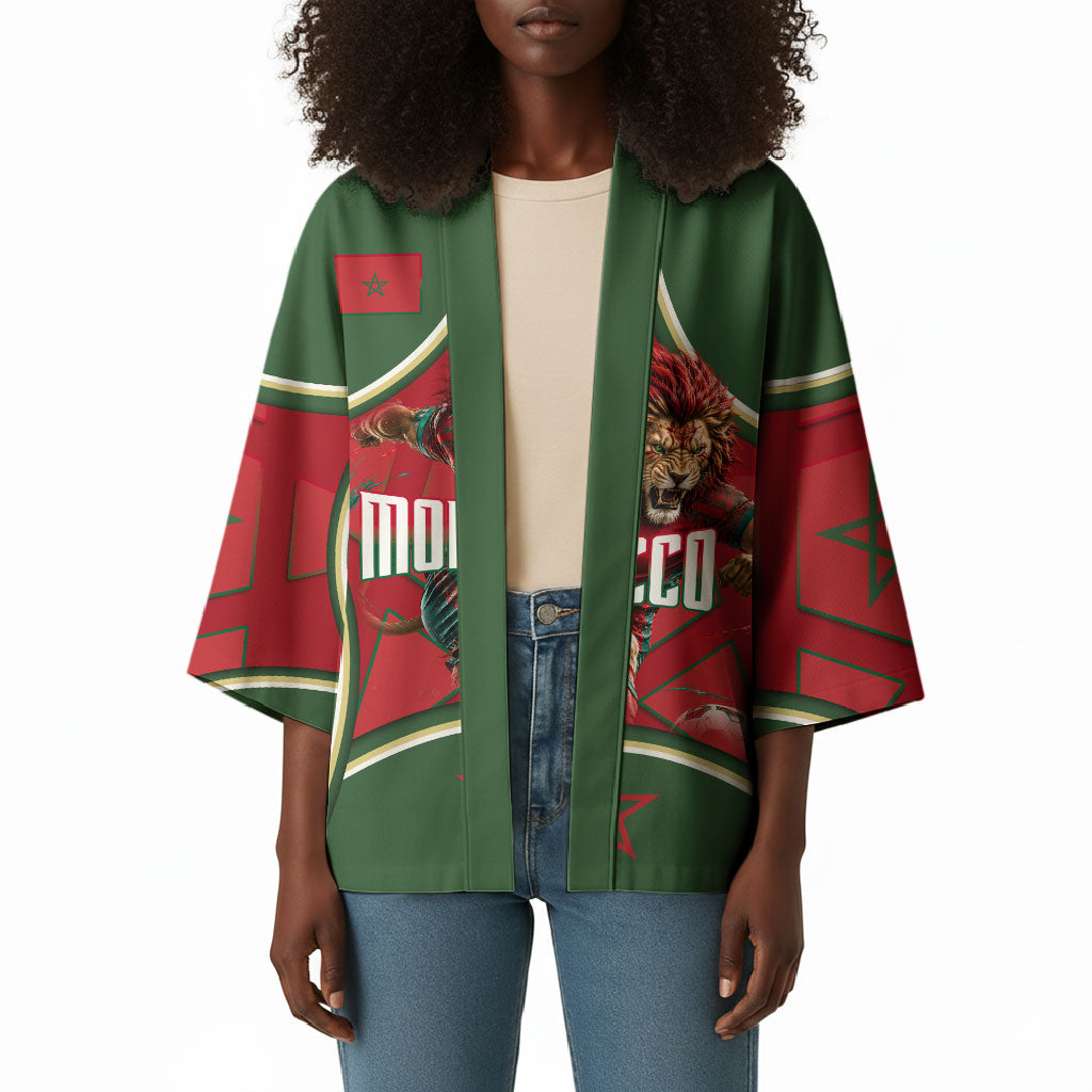 Personalized Morocco Football Atlas Lion Kimono Moroccan Star National Flag
