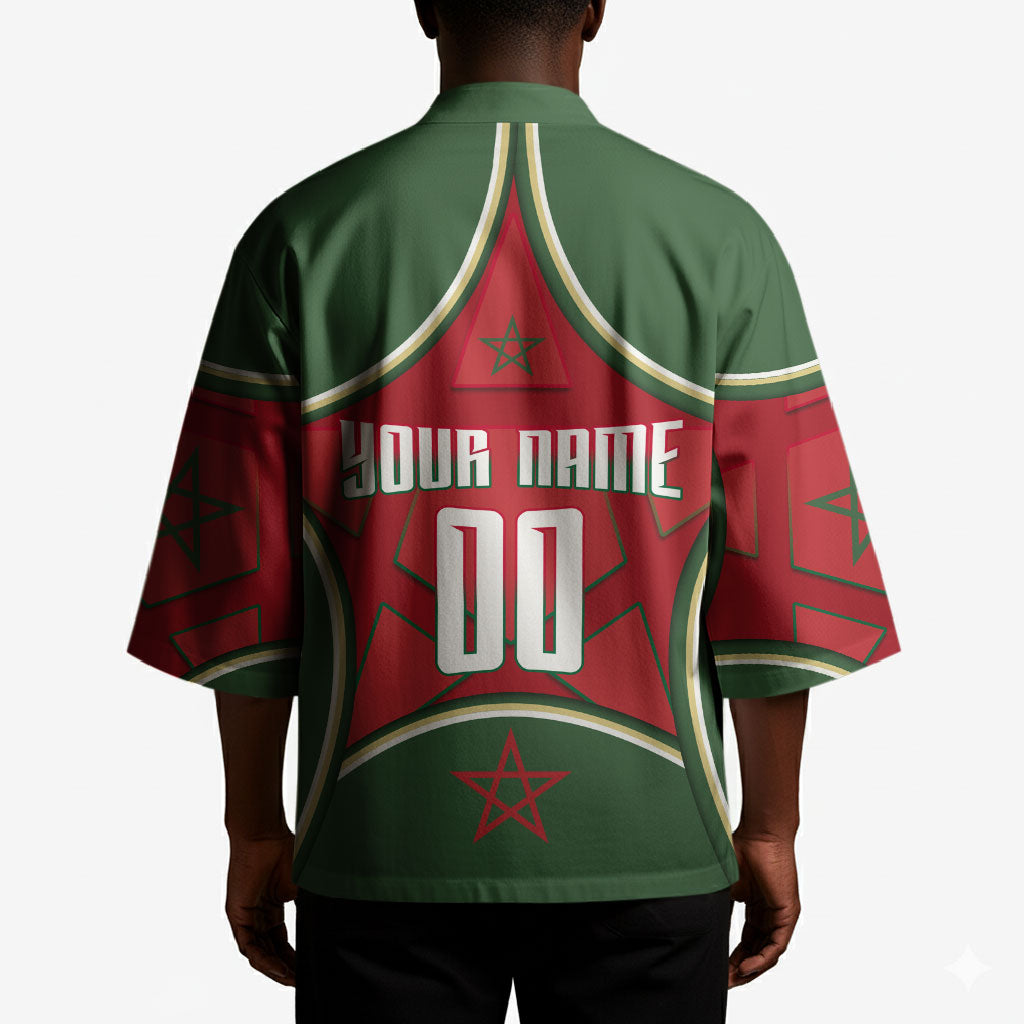 Personalized Morocco Football Atlas Lion Kimono Moroccan Star National Flag