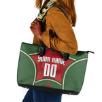 Personalized Morocco Football Atlas Lion Leather Tote Bag Moroccan Star National Flag