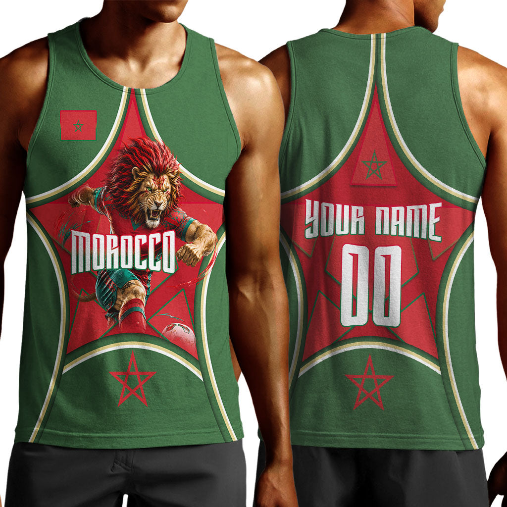 Personalized Morocco Football Atlas Lion Men Tank Top Moroccan Star National Flag