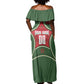 Personalized Morocco Football Atlas Lion Off Shoulder Maxi Dress Moroccan Star National Flag