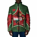 Personalized Morocco Football Atlas Lion Padded Jacket Moroccan Star National Flag