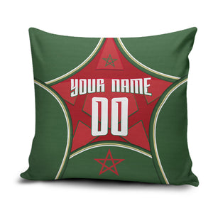 Personalized Morocco Football Atlas Lion Pillow Cover Moroccan Star National Flag