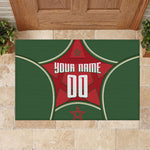 Personalized Morocco Football Atlas Lion Rubber Doormat Moroccan Star National Flag