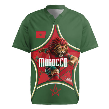 Personalized Morocco Football Atlas Lion Rugby Jersey Moroccan Star National Flag