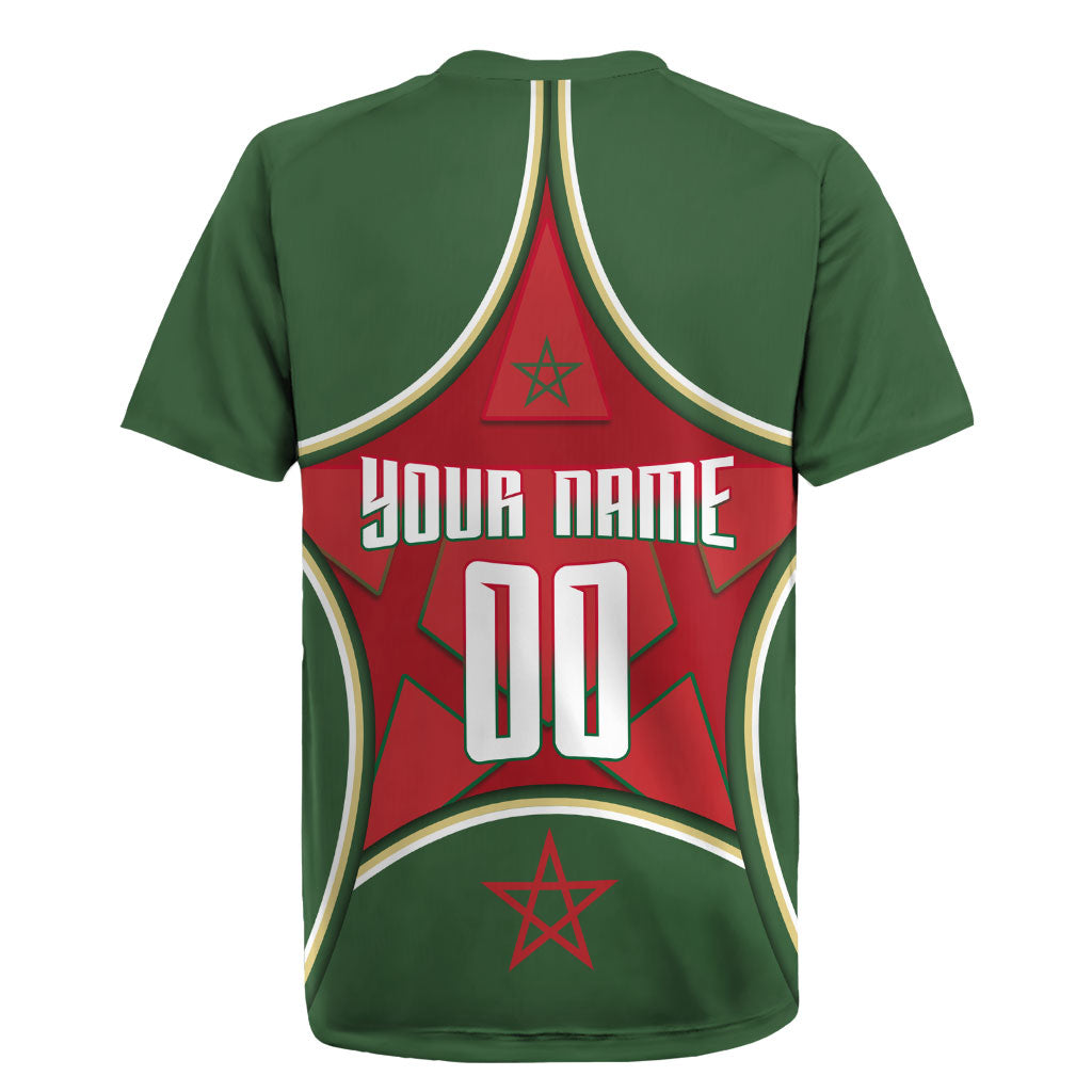Personalized Morocco Football Atlas Lion Rugby Jersey Moroccan Star National Flag
