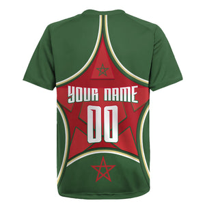 Personalized Morocco Football Atlas Lion Rugby Jersey Moroccan Star National Flag