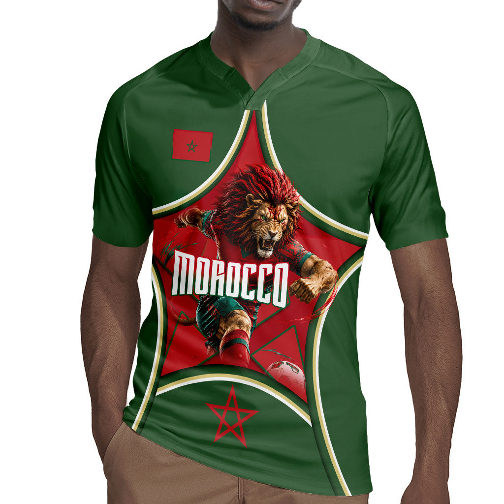 Personalized Morocco Football Atlas Lion Rugby Jersey Moroccan Star National Flag