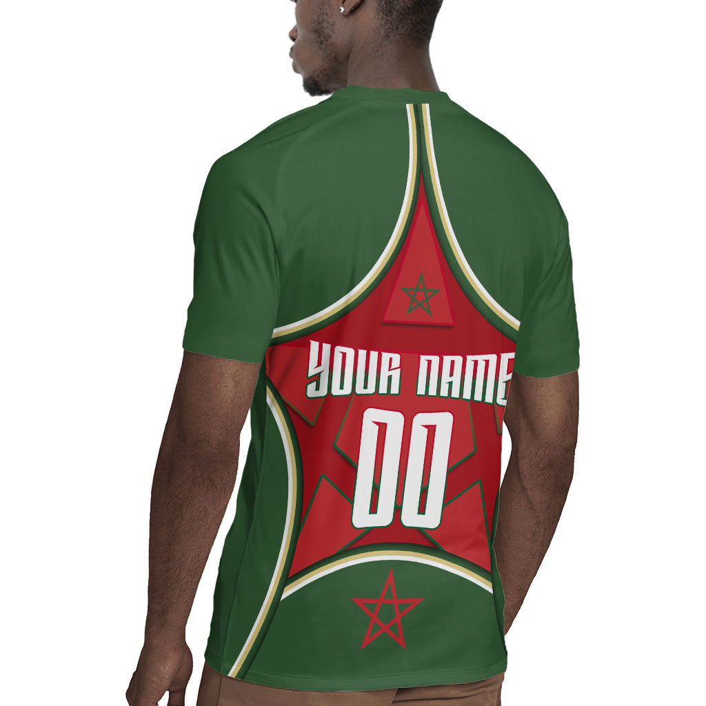 Personalized Morocco Football Atlas Lion Rugby Jersey Moroccan Star National Flag