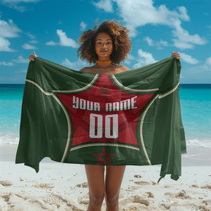 Personalized Morocco Football Atlas Lion Sarong Moroccan Star National Flag