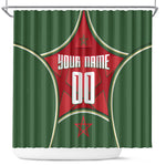Personalized Morocco Football Atlas Lion Shower Curtain Moroccan Star National Flag