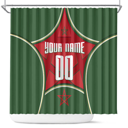 Personalized Morocco Football Atlas Lion Shower Curtain Moroccan Star National Flag