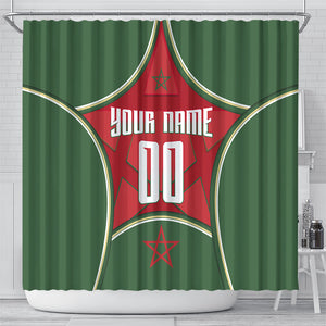 Personalized Morocco Football Atlas Lion Shower Curtain Moroccan Star National Flag