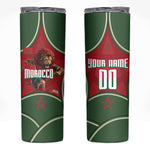 Personalized Morocco Football Atlas Lion Skinny Tumbler Moroccan Star National Flag