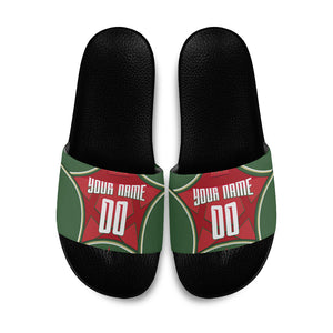 Personalized Morocco Football Atlas Lion Slide Sandals Moroccan Star National Flag