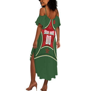 Personalized Morocco Football Atlas Lion Summer Maxi Dress Moroccan Star National Flag