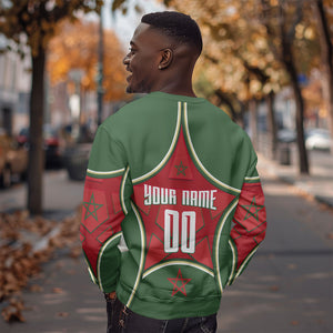Personalized Morocco Football Atlas Lion Sweatshirt Moroccan Star National Flag