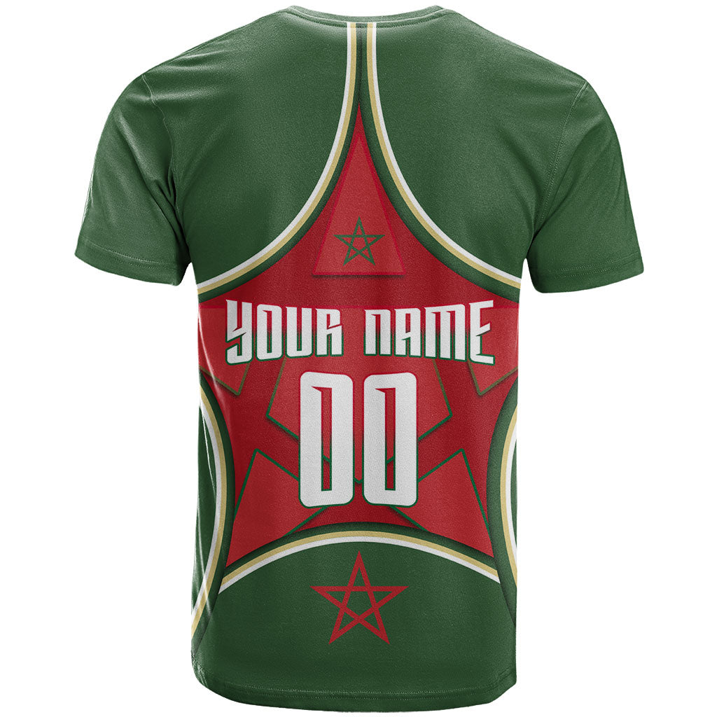 Personalized Morocco Football Atlas Lion T shirt Moroccan Star National Flag