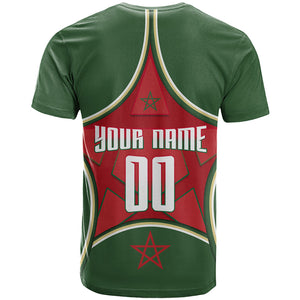 Personalized Morocco Football Atlas Lion T shirt Moroccan Star National Flag