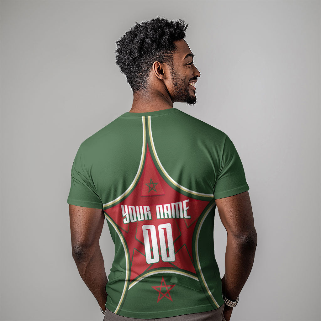 Personalized Morocco Football Atlas Lion T shirt Moroccan Star National Flag
