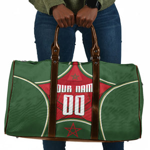 Personalized Morocco Football Atlas Lion Travel Bag Moroccan Star National Flag